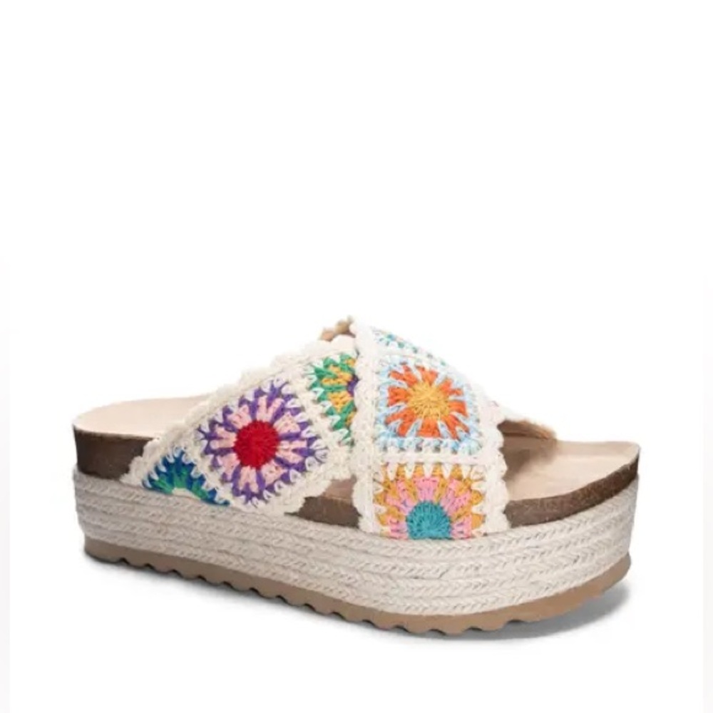 Dirty Laundry Crochet Mule Sandal - Natural Womenz Size 9